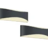 2er Set LED Außenwandleuchten in Anthrazit mit Up and Down Beleuchtung, IP65