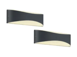 2er Set LED Außenwandleuchten in Anthrazit mit Up and Down Beleuchtung, IP65