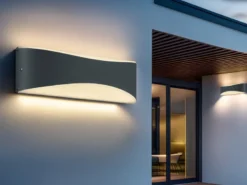 2er Set LED Außenwandleuchten in Anthrazit mit Up and Down Beleuchtung, IP65