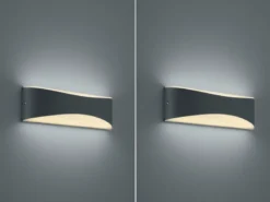 2er Set LED Außenwandleuchten in Anthrazit mit Up and Down Beleuchtung, IP65