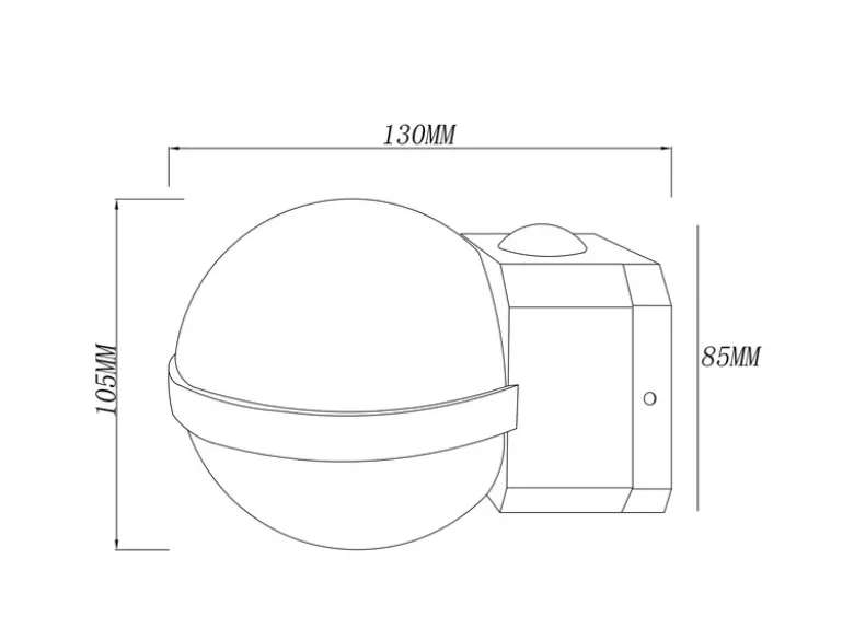 2er Set LED Außenwandleuchten Kugel aus Aluminium in Anthrazit, Höhe 11cm