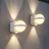 2er Set LED Außenwandleuchten Kugel aus Aluminium in Weiß, Höhe 11cm