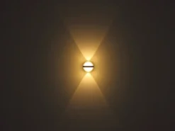 2er Set LED Außenwandleuchten Kugel aus Aluminium in Weiß, Höhe 11cm