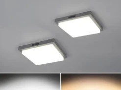 2er Set LED Außenwandleuchten mit Bewegungsmelder & Hausnummer 30 x 30cm