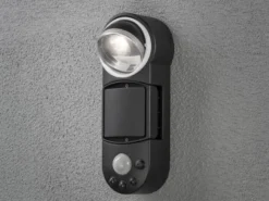 2er-Set LED Außenwandleuchten mit Bewegungsmelder & Batterie, Schwarz H: 26cm