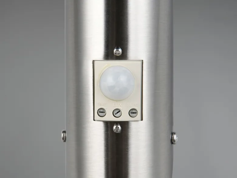 2er Set LED Außenwandleuchten mit Bewegungsmelder Silber, Höhe 39cm