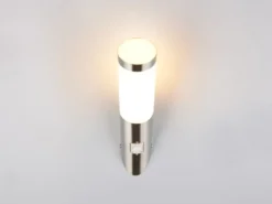 2er Set LED Außenwandleuchten mit Bewegungsmelder Silber, Höhe 39cm