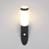 2er Set LED Außenwandleuchten mit Bewegungsmelder Schwarz, Höhe 39cm