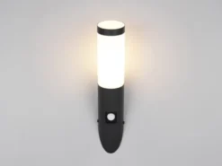 2er Set LED Außenwandleuchten mit Bewegungsmelder Schwarz, Höhe 39cm