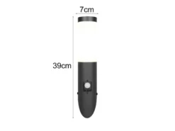 2er Set LED Außenwandleuchten mit Bewegungsmelder Schwarz, Höhe 39cm