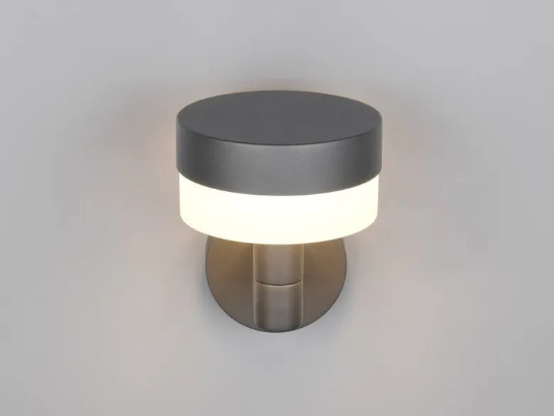 2er Set LED Außenwandleuchten mit Bewegungsmelder in Anthrazit, Höhe 22cm