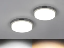 2er Set LED Außenwandleuchten mit Bewegungsmelder & Hausnummer Ø 30cm
