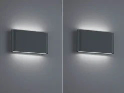 2er SET LED Außenwandleuchten Up and Down Light Anthrazit, Breite 17,5cm