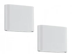 2er SET LED Außenwandleuchten Up and Down Light Weiß, Breite 11,5cm