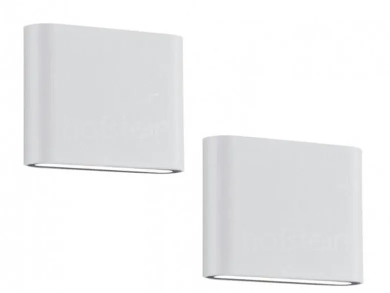 2er SET LED Außenwandleuchten Up and Down Light Weiß, Breite 11,5cm