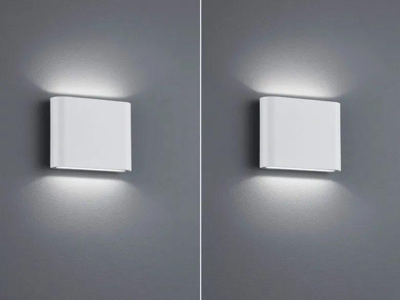 2er SET LED Außenwandleuchten Up and Down Light Weiß, Breite 11,5cm