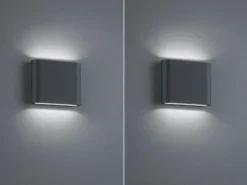 2er SET LED Außenwandleuchten Up and Down Light Anthrazit, Breite 11,5cm