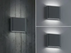 2er SET LED Außenwandleuchten Up and Down Light Anthrazit, Breite 11,5cm