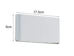 2er SET LED Außenwandleuchten Up and Down Light Weiß, Breite 17,5cm