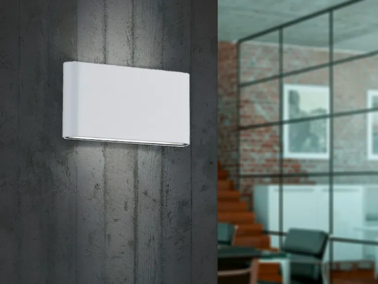 2er SET LED Außenwandleuchten Up and Down Light Weiß, Breite 17,5cm