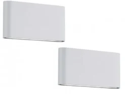 2er SET LED Außenwandleuchten Up and Down Light Weiß, Breite 17,5cm