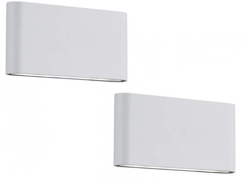 2er SET LED Außenwandleuchten Up and Down Light Weiß, Breite 17,5cm