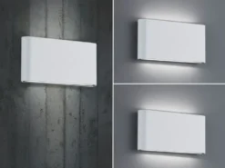 2er SET LED Außenwandleuchten Up and Down Light Weiß, Breite 17,5cm
