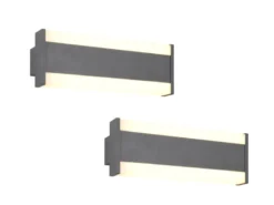 2er-Set LED Außenwandleuchten Up and Down Lichteffekt, Anthrazit Breite 30cm