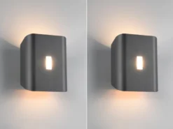 2er Set LED Außenwandleuchten Up and Down & Lichtfarbe einstellbar, H 20cm