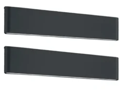 2er SET LED Außenwandleuchten Up and Down Light Anthrazit, Breite 46,5cm