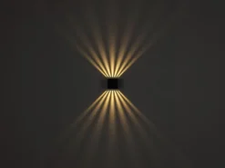 2er Set LED Außenwandleuchten Würfel aus Aluminium in Weiß, 10x10cm