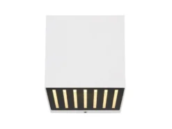 2er Set LED Außenwandleuchten Würfel aus Aluminium in Weiß, 10x10cm