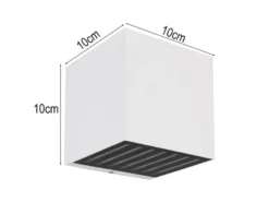 2er Set LED Außenwandleuchten Würfel aus Aluminium in Weiß, 10x10cm