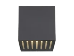 2er Set LED Außenwandleuchten Würfel aus Aluminium in Anthrazit, 10x10cm