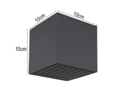 2er Set LED Außenwandleuchten Würfel aus Aluminium in Anthrazit, 10x10cm