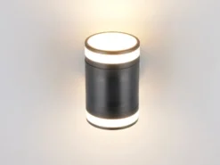 2er Set LED Außenwandleuchte Up and Down in Schwarz, Höhe 14cm