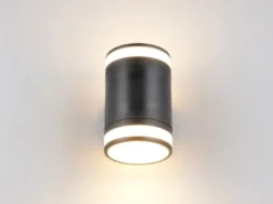 2er Set LED Außenwandleuchte Up and Down in Schwarz, Höhe 14cm