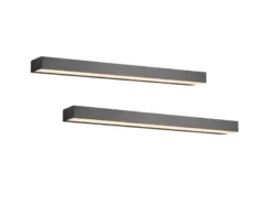 2er SET LED Badezimmer Wandleuchten Up-Down Schwarz, Breite 60cm