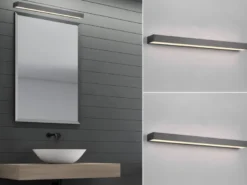 2er SET LED Badezimmer Wandleuchten Up-Down Schwarz, Breite 60cm