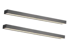 2er SET LED Badezimmer Wandleuchten Up-Down Schwarz, Breite 90cm