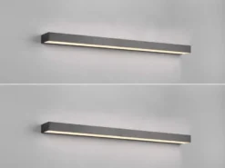 2er SET LED Badezimmer Wandleuchten Up-Down Schwarz, Breite 90cm