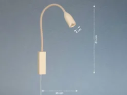 2er SET LED Bettlampen Beige mit Kabel und Stecker, Gestensteuerung, Breite 4cm