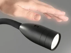 2er SET LED Bettlampen Schwarz mit Kabel & Stecker, Gestensteuerung, Breite 4cm