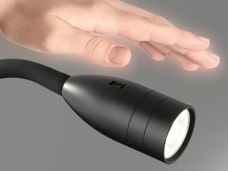 2er SET LED Bettlampen Schwarz mit Kabel & Stecker, Gestensteuerung, Breite 4cm