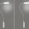 2er SET LED Bettlampen Silber dimmbar, zum Anschrauben, mit Stecker, Breite 3cm