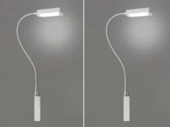 2er SET LED Bettlampen Silber dimmbar, zum Anschrauben, mit Stecker, Breite 3cm