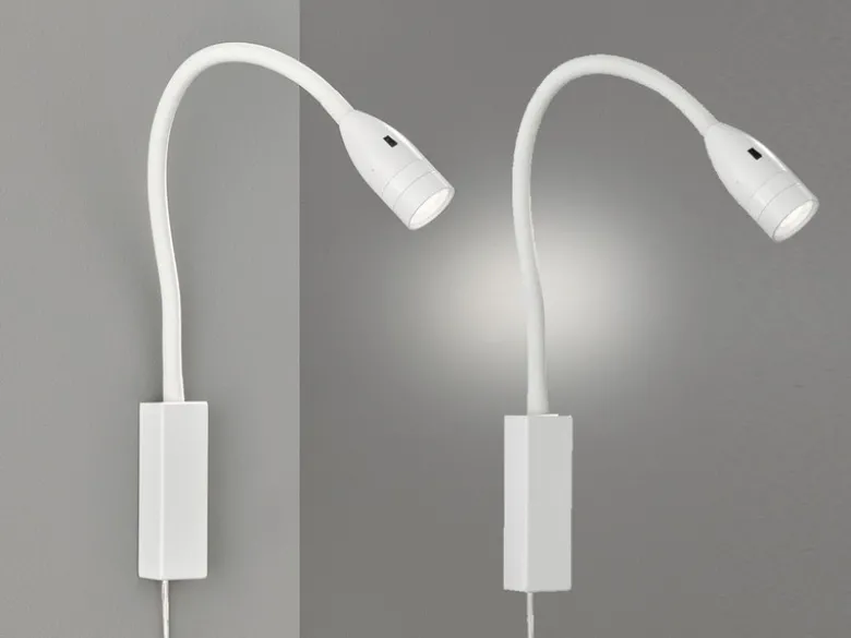 2er SET LED Bettlampen Weiß mit Kabel & Stecker, Gestensteuerung, Breite 4cm