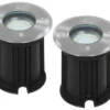 2er-Set LED Bodeneinbaustrahler, rund, belastbar bis zu 800 kg