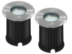 2er-Set LED Bodeneinbaustrahler, rund, belastbar bis zu 800 kg