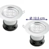 2er Set LED Deckeneinbaustrahler für Bad und Außenbereich, Ø 12,5cm, schwenkbar